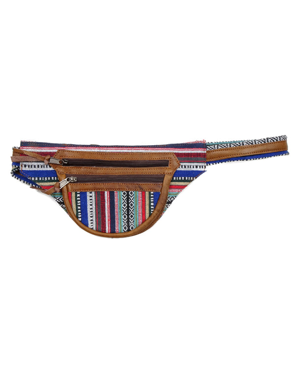 Leather Gheri Cotton Fanny Pack