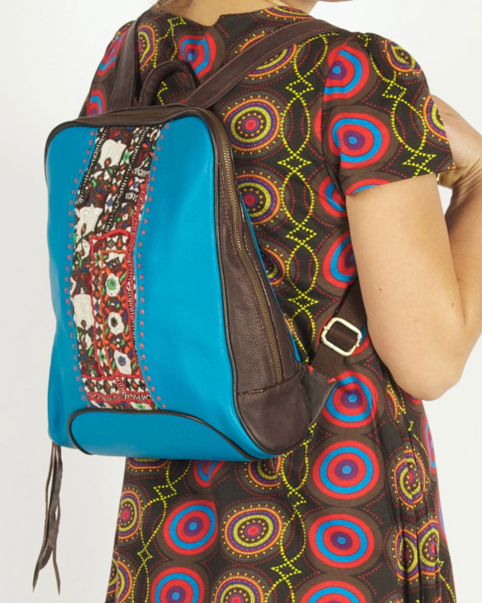 Tribal Leather Backpack