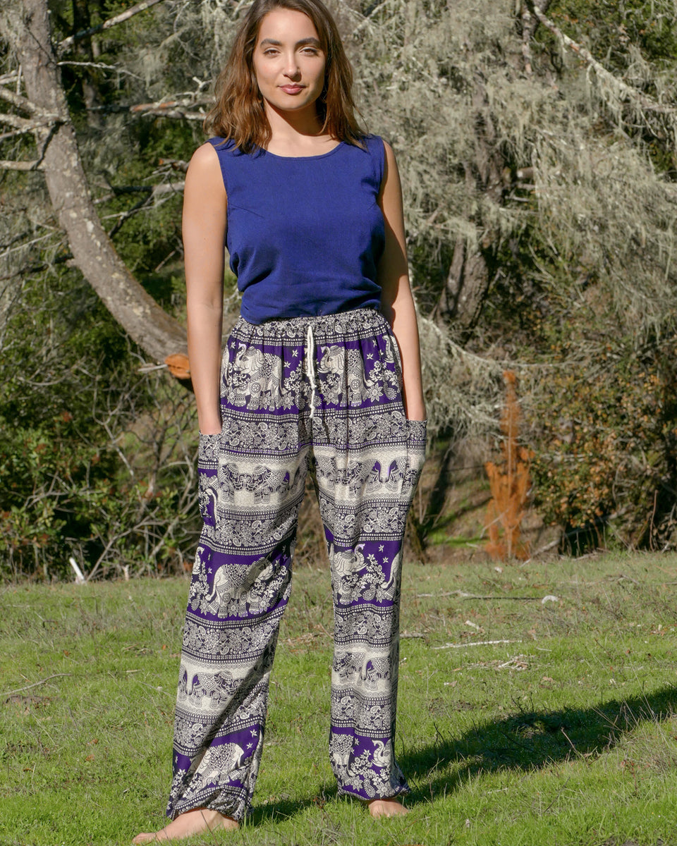 Open Leg Thai Palazzo Pant Flower Print Rayon Comfy & Trendy One Size Fits  Most 100% Rayon - VTrendz