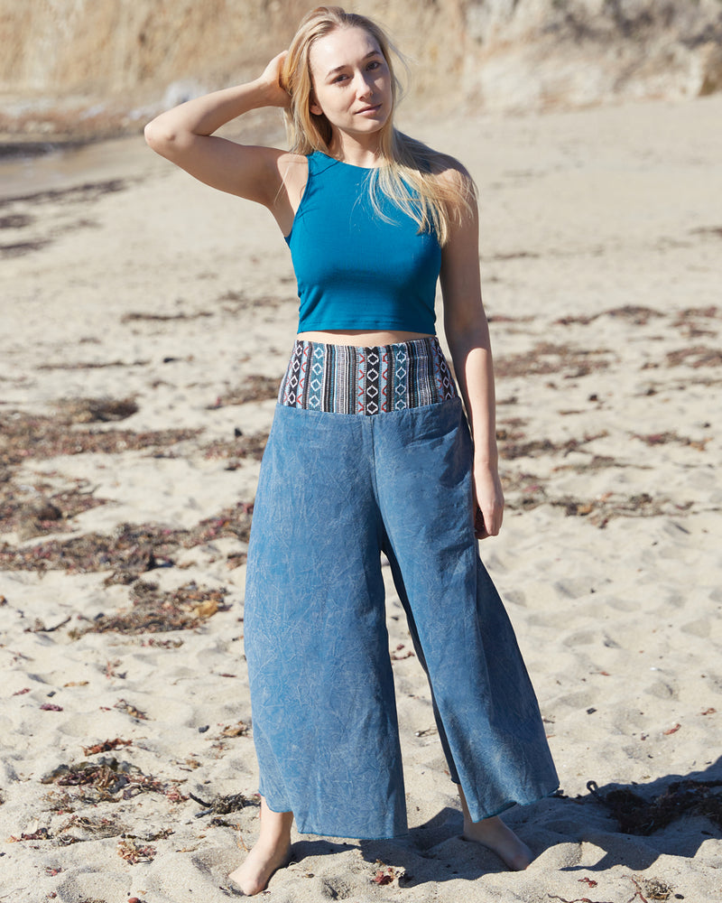 Stone-Washed 'Gheri' Cotton Pants