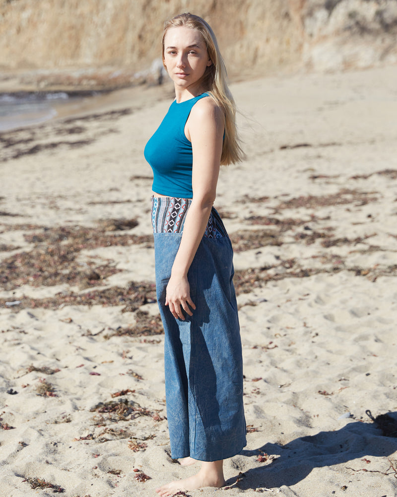 Stone-Washed 'Gheri' Cotton Pants