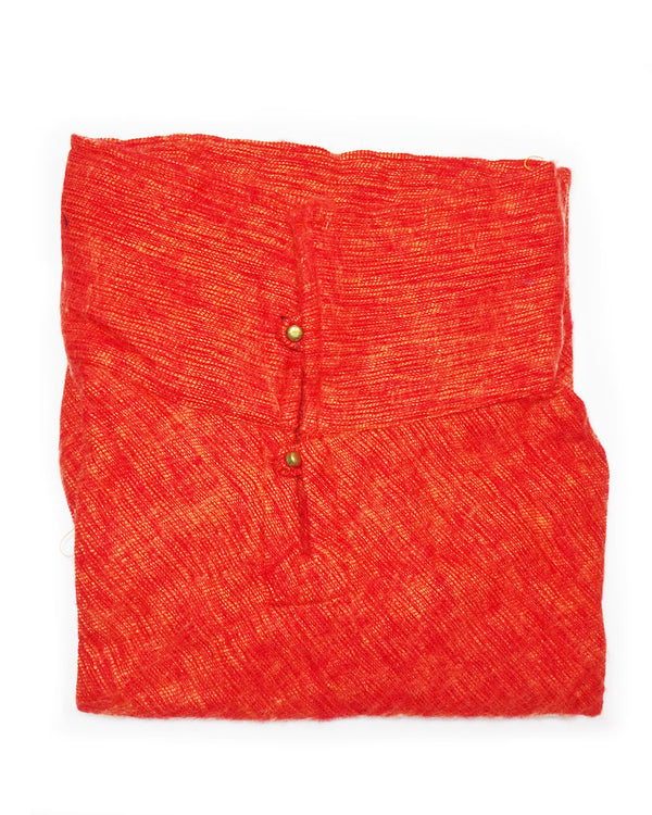Brushed Woven Poncho in Orange