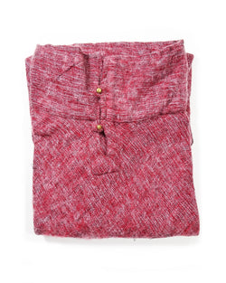 Brushed Woven Poncho in Pomegranate
