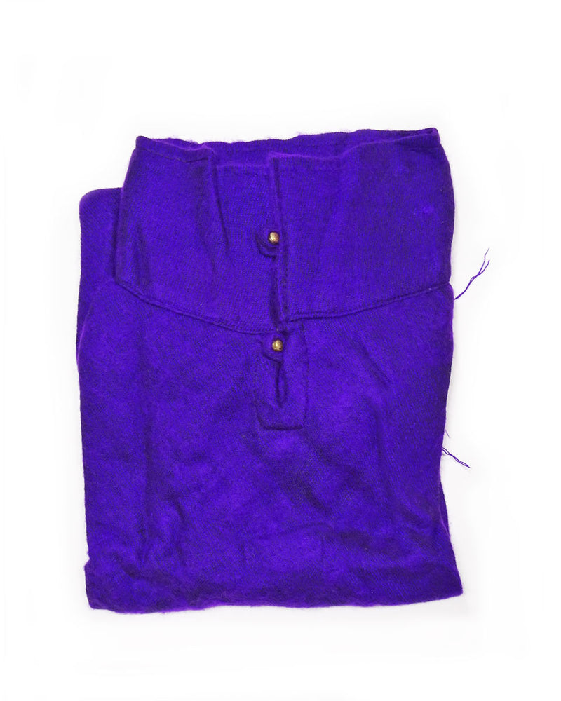 Brushed Woven Poncho in Purple