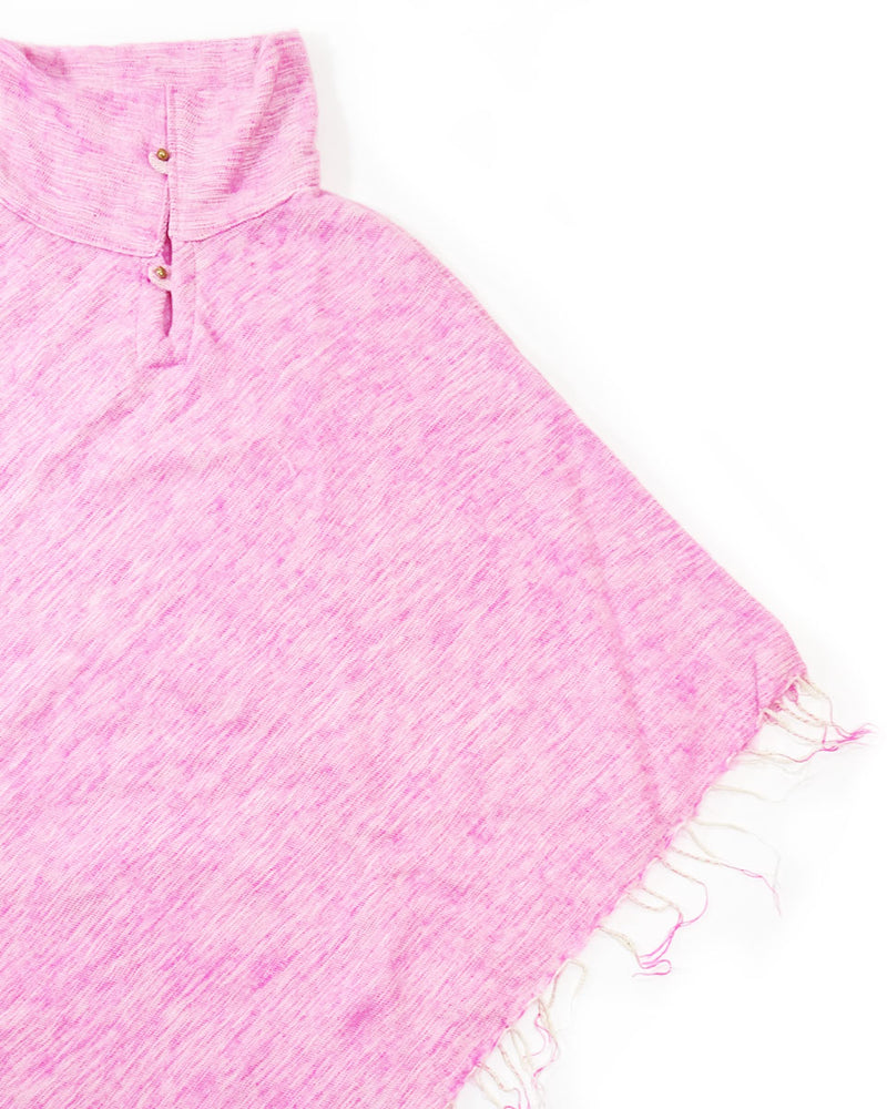 Brushed Woven Poncho in Rose