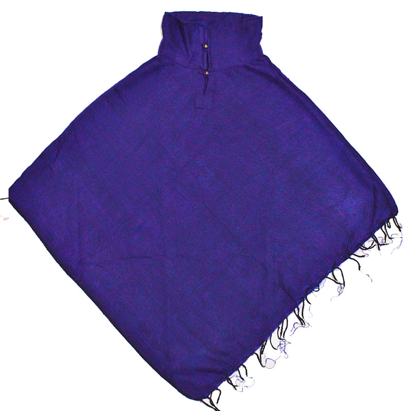 Brushed Woven Poncho in Violet