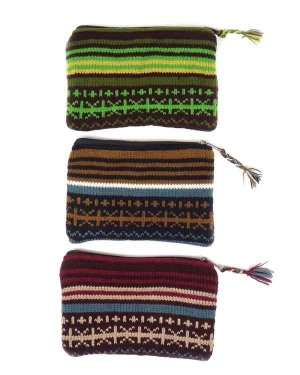 Intarsia Knit Pouch