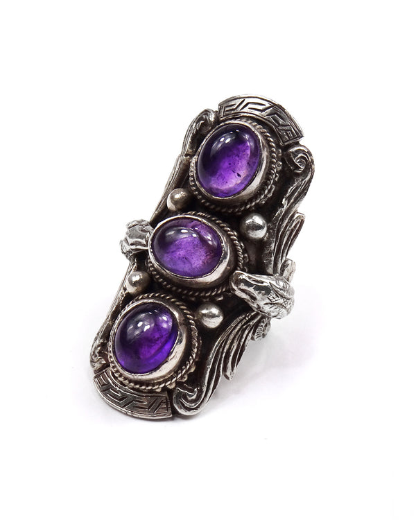 Triple Stone Snake Ring