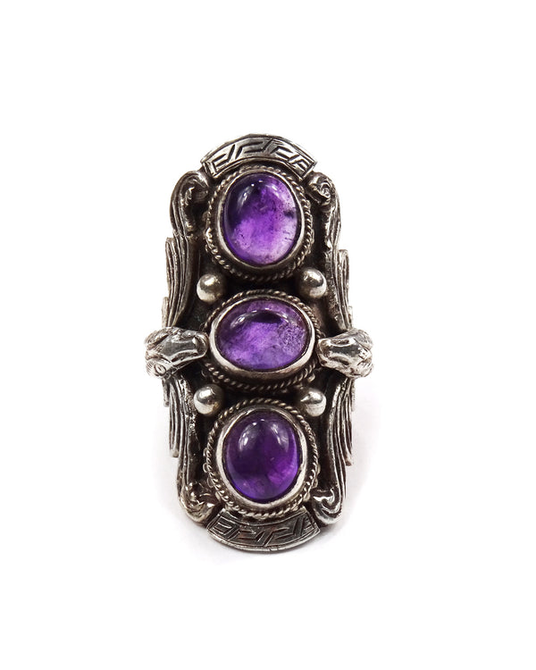 Triple Stone Snake Ring