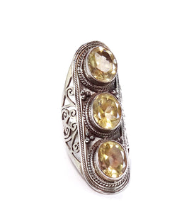 Large Triple Stone Jali Ring