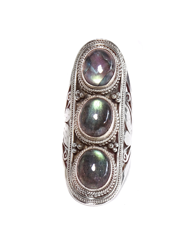 Large Triple Stone Jali Ring