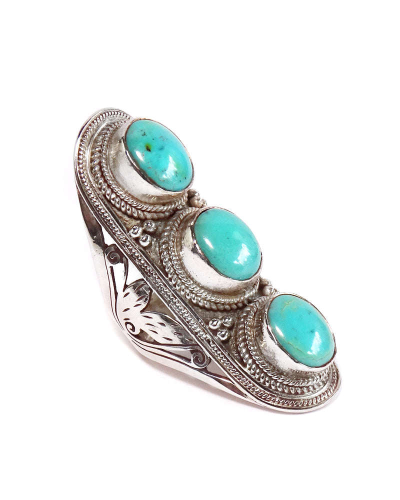 Large Triple Stone Jali Ring