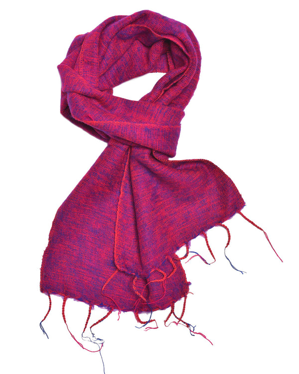 Brushed Woven Scarf in Berry