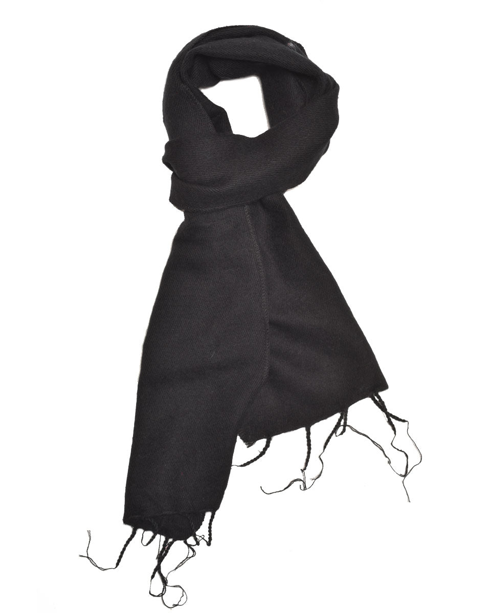 Brushed Woven Scarf in Black