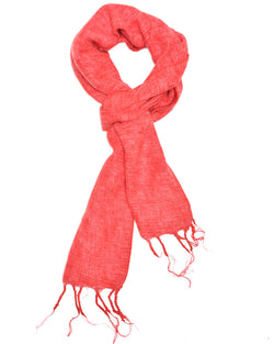Brushed Woven Scarf in Cherry