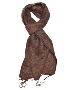 Brushed Woven Scarf in Chocolate