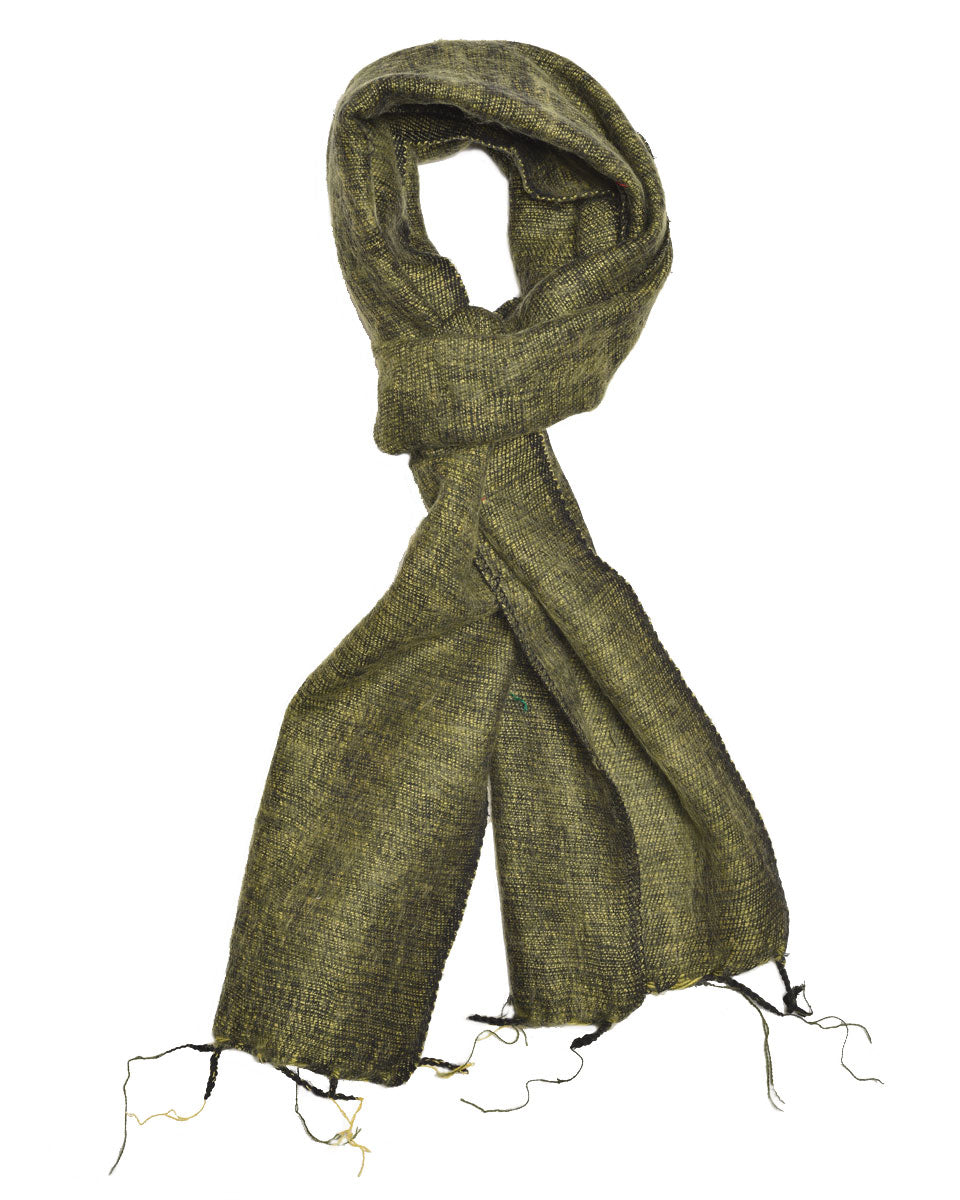 Brushed Woven Scarf in Chartreuse