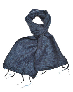 Brushed Woven Scarf in Denim