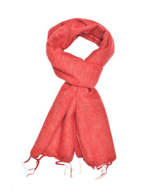 Brushed Woven Scarf in Dusty Red