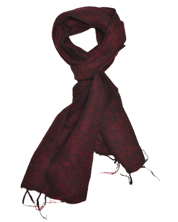 Brushed Woven Scarf in Maroon