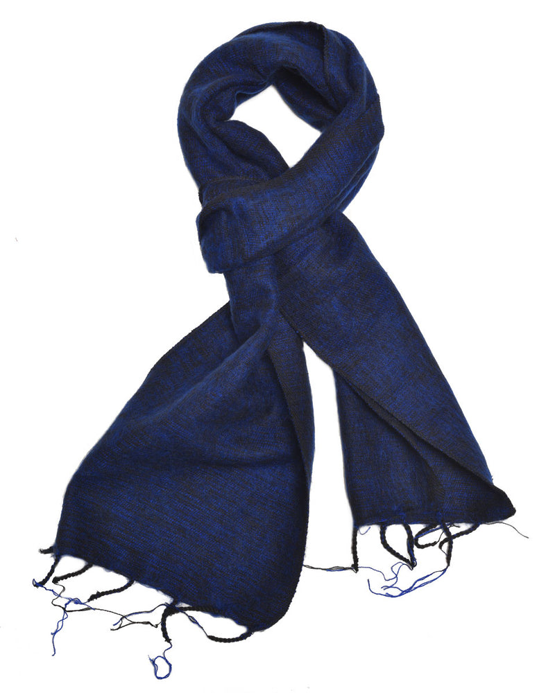 Brushed Woven Scarf in Navy Blue