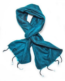 Brushed Woven Scarf in Ocean Green