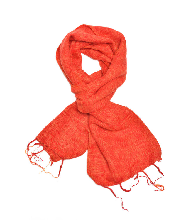 Brushed Woven Scarf in Orange