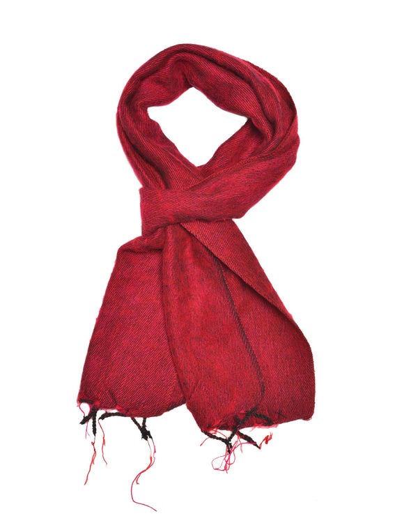 Brushed Woven Scarf in Raspberry