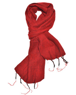Brushed Woven Scarf in Red