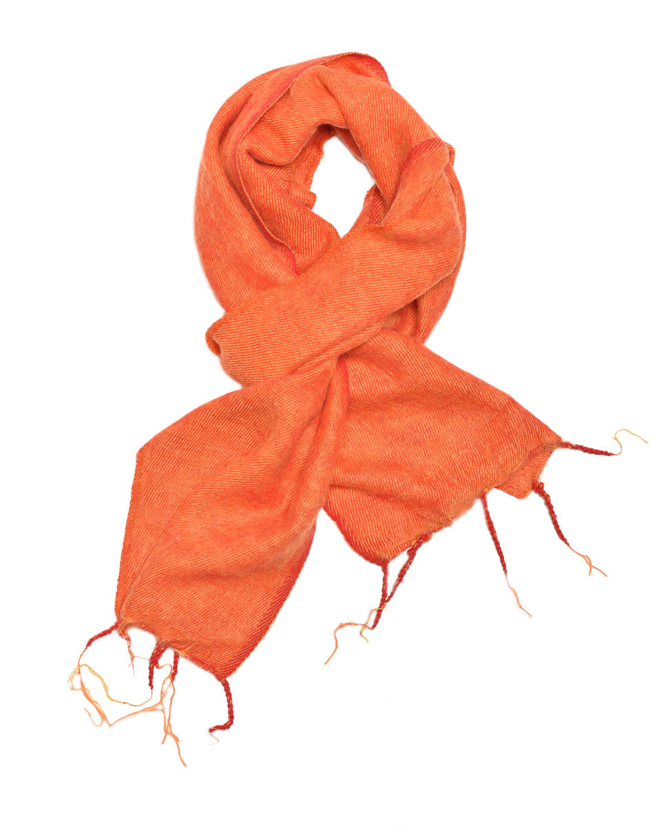 Brushed Woven Scarf in Tangerine