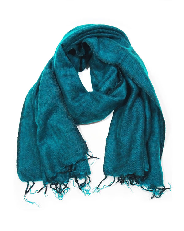 Brushed Woven Shawl in Ocean Green