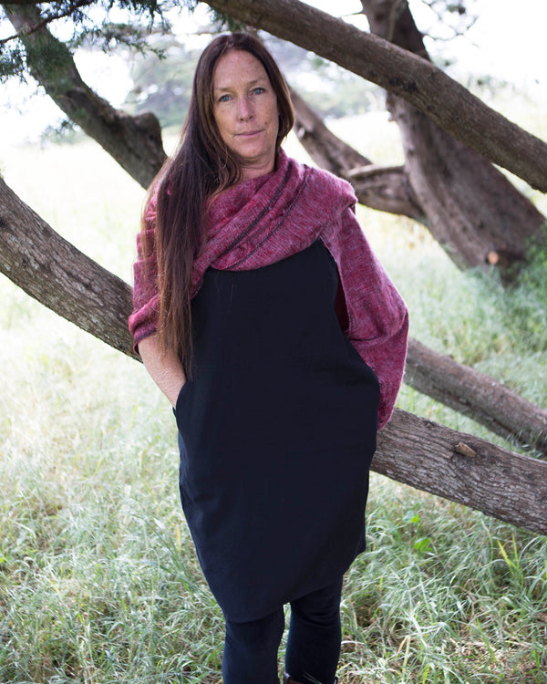 Brushed Woven Shawl in Pomegranate
