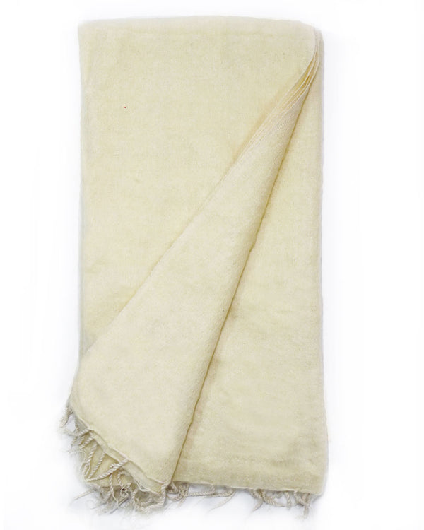 Brushed Woven Blanket in Cream