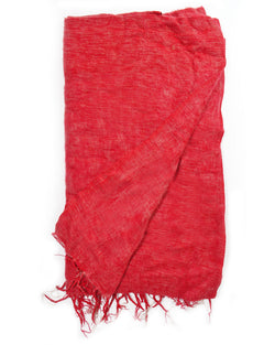 Brushed Woven Blanket in Dusty Red