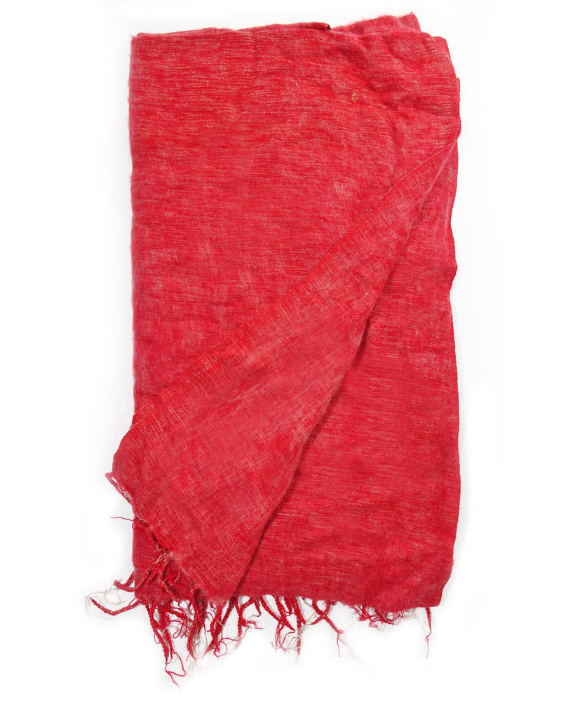 Brushed Woven Blanket in Dusty Red