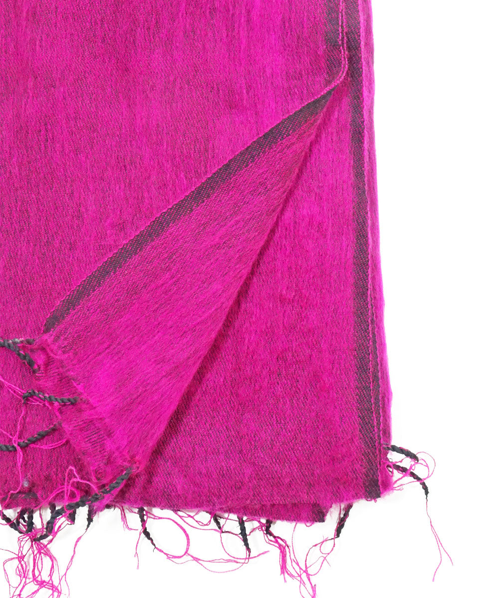 Brushed Woven Blanket in Hot Pink