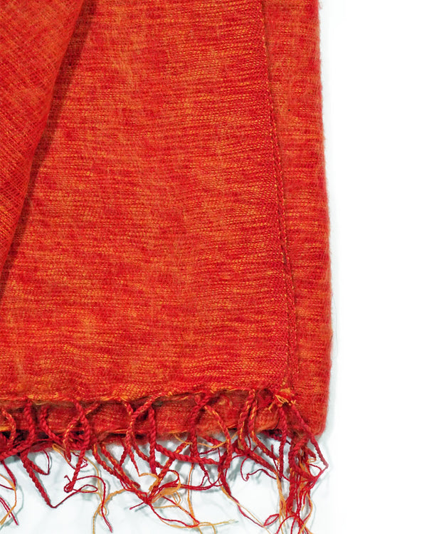 Brushed Woven Blanket in Orange