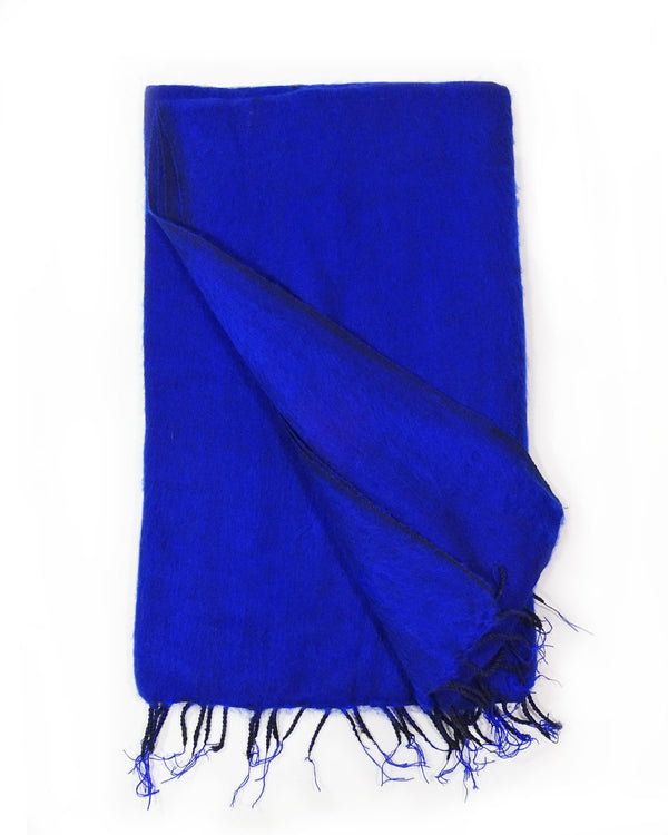 Brushed Woven Blanket in Royal Blue
