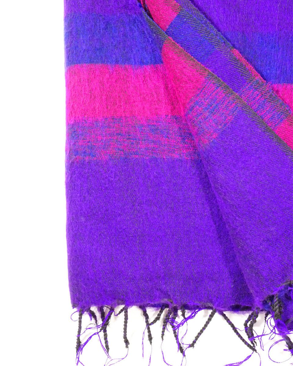 Brushed Woven Striped Blanket in Purple