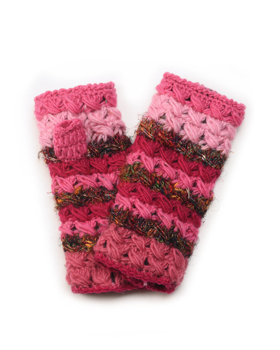 Crochet Gloves with Silk