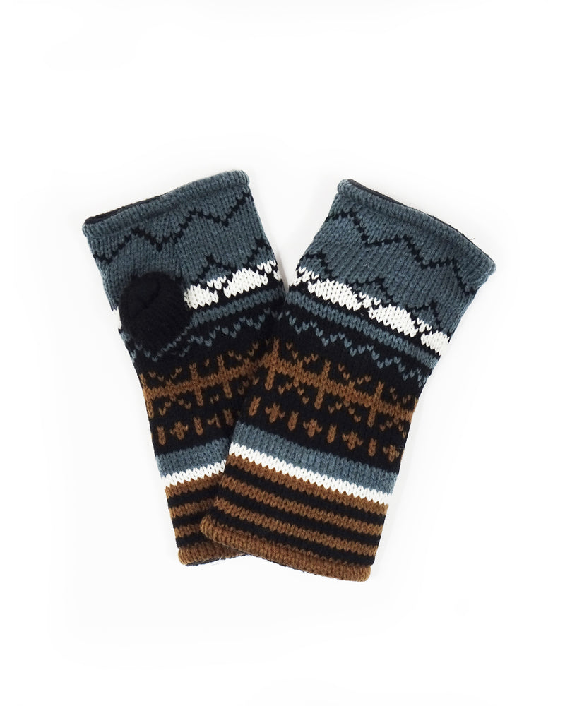 Intarsia Knit Fingerless Gloves