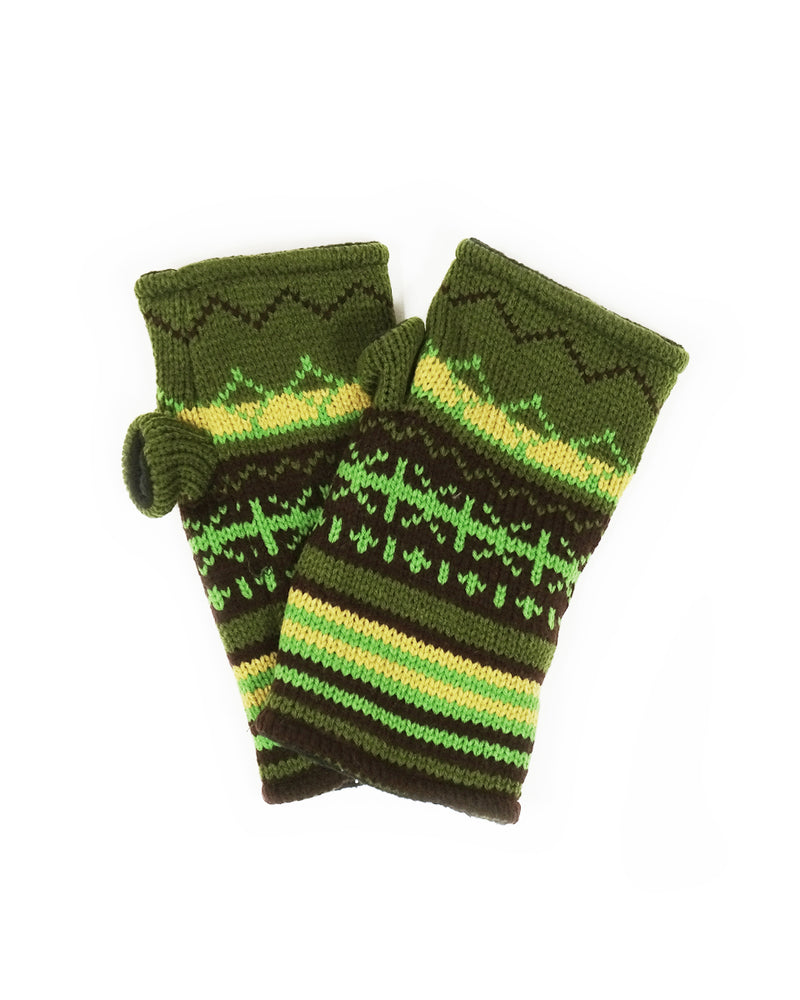 Intarsia Knit Fingerless Gloves