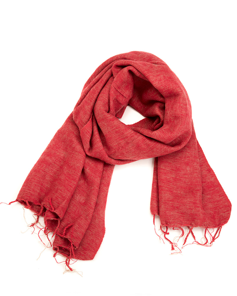 Brushed Woven Shawl in Dusty Red