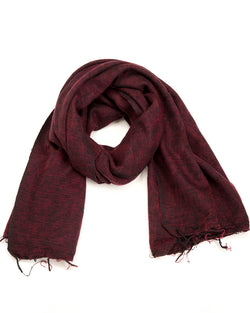 Brushed Woven Shawl in Maroon