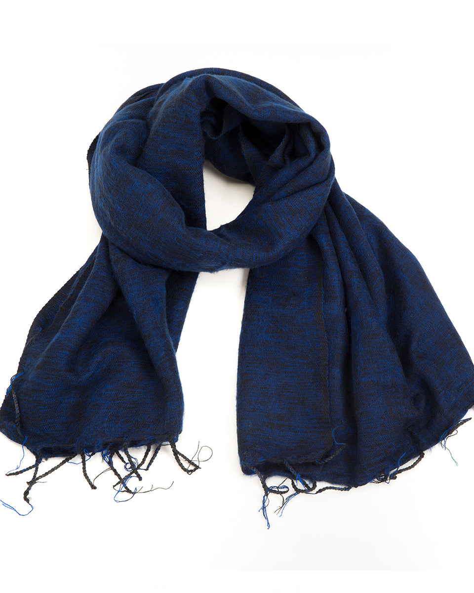 Brushed Woven Shawl in Navy Blue