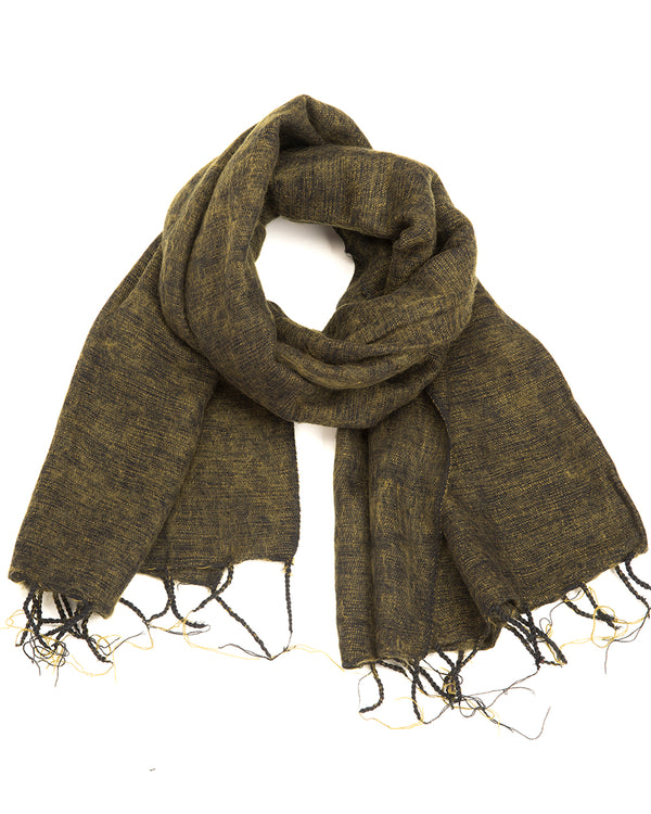 Brushed Woven Shawl in Olive