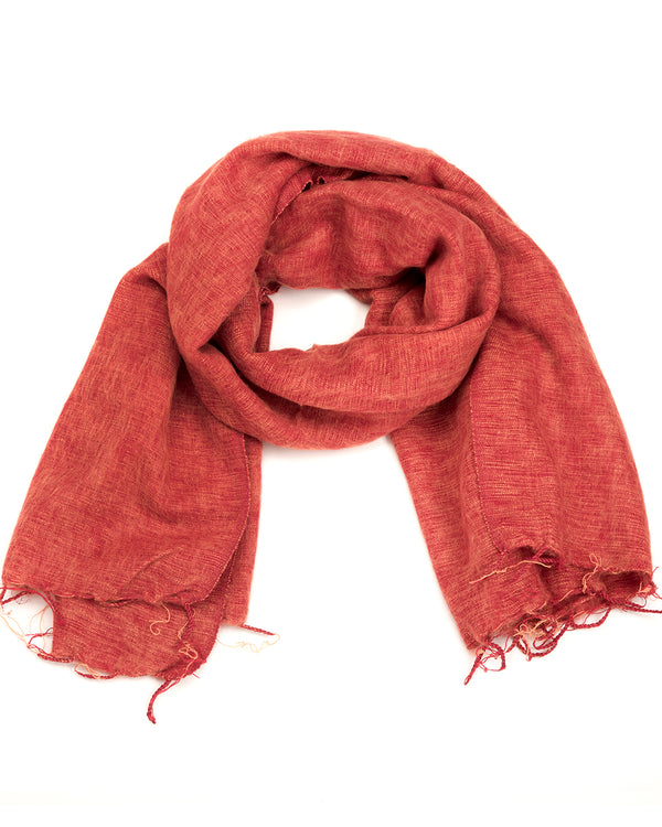 Brushed Woven Shawl in Orange