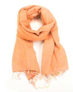 Brushed Woven Shawl in Peach