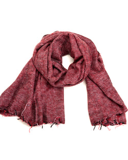 Brushed Woven Shawl in Pomegranate