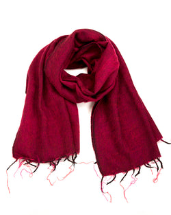 Brushed Woven Shawl in Raspberry